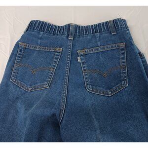 VTG Levis Women's Jeans 27 x 31 Size 12 White Tag Elastic Waist Blue Made in USA